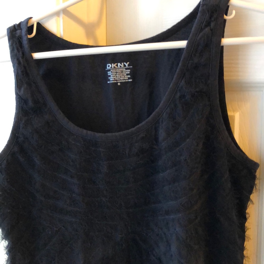 DKNY black chiffon tank top Size S